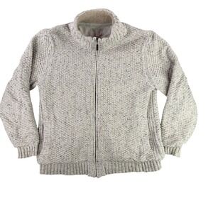 Carbon 2 Cobalt Full Zip Sweater Mens XXL Oatmeal Speckled Sherpa Collar Knit